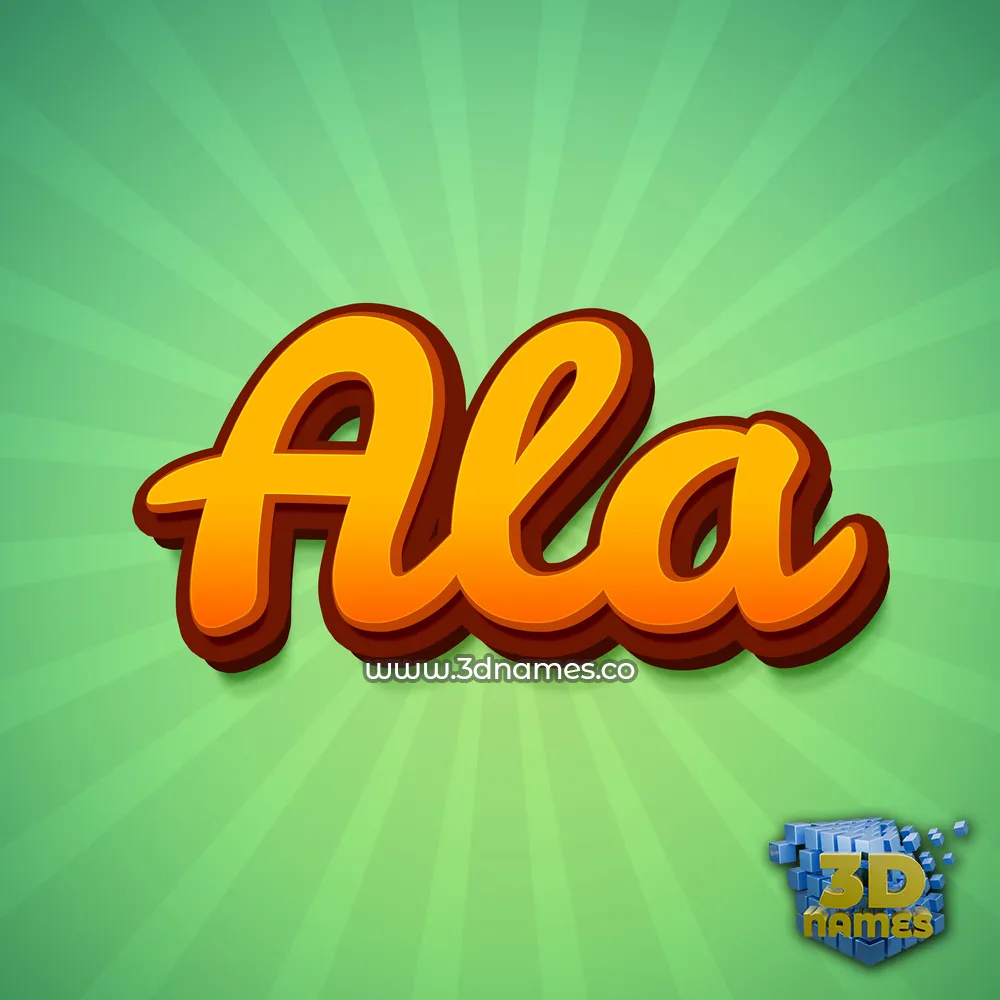 ala in Green Rays style - 3D name wallpaper