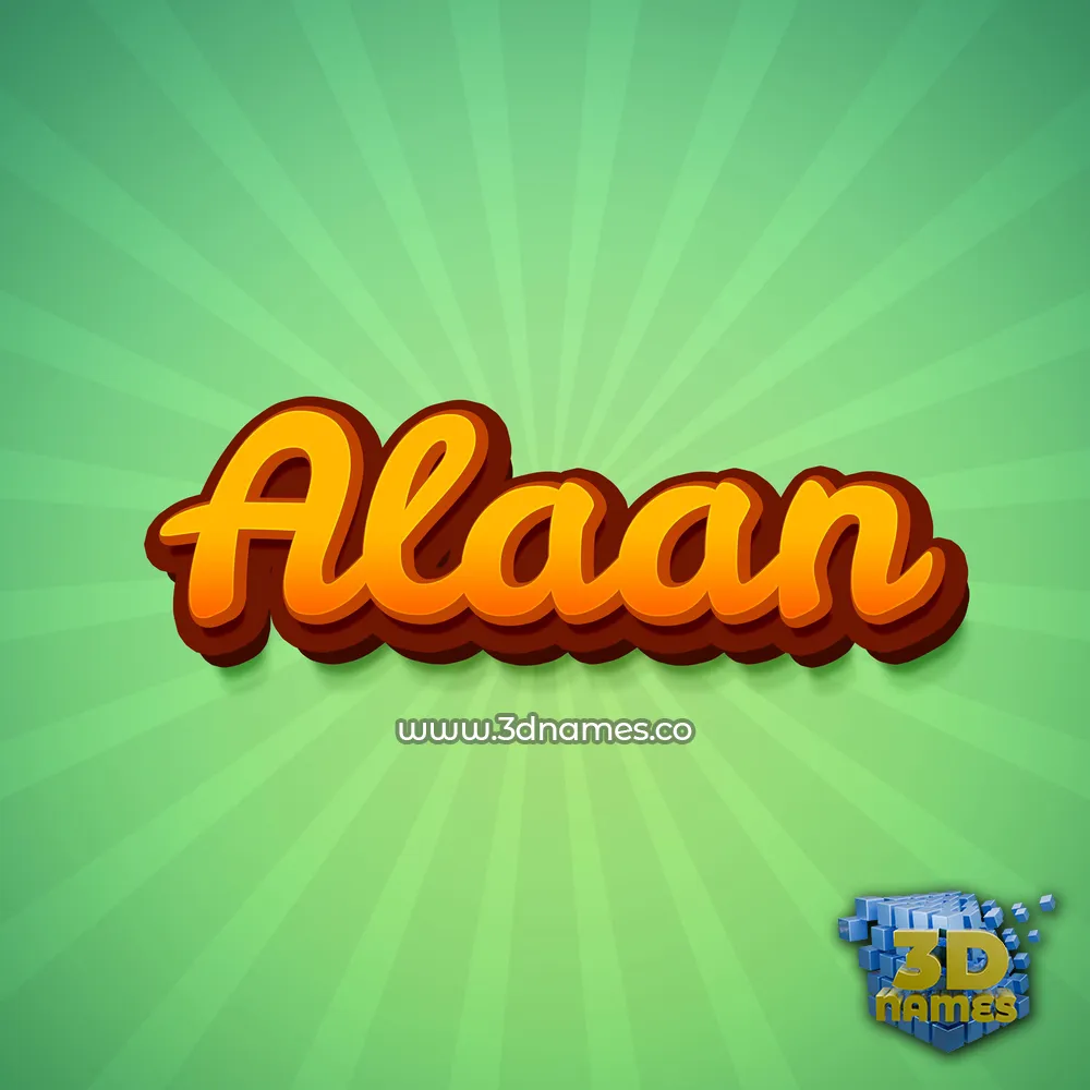 alaan in Green Rays style - 3D name wallpaper