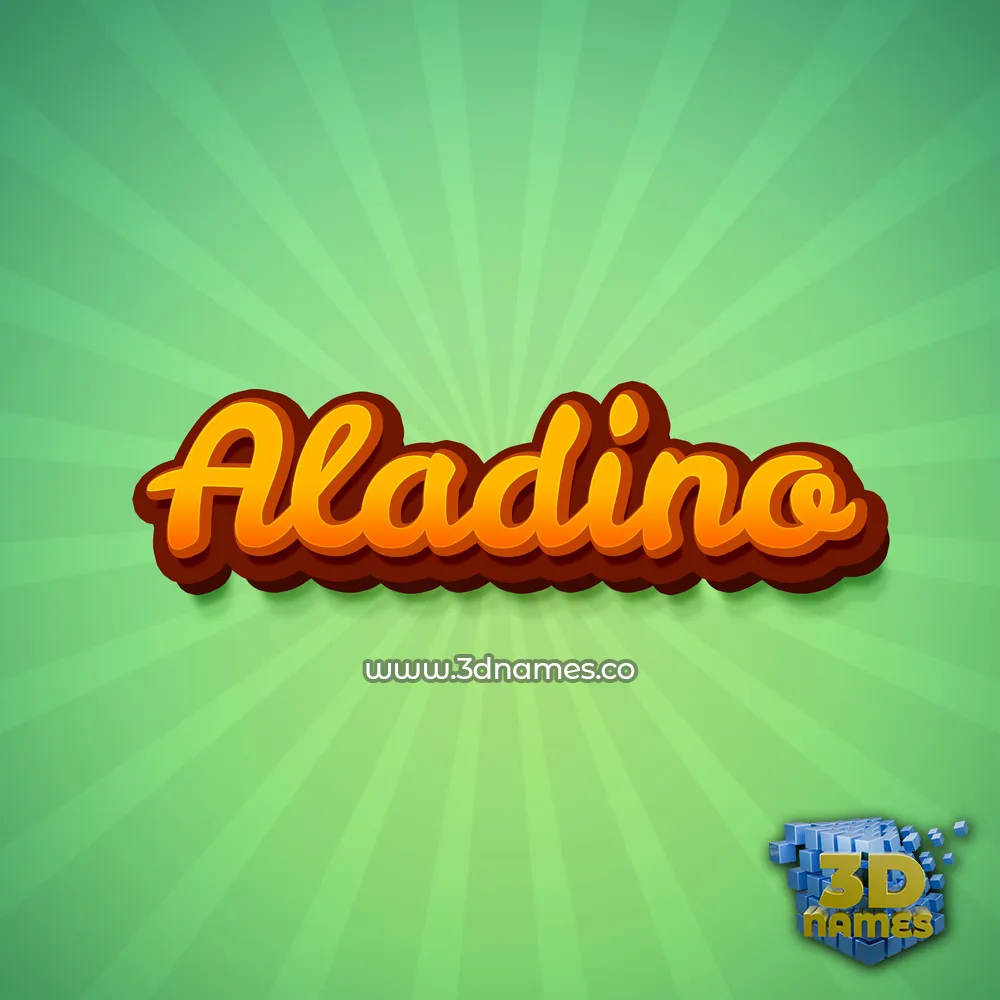 aladino in Green Rays style - 3D name wallpaper