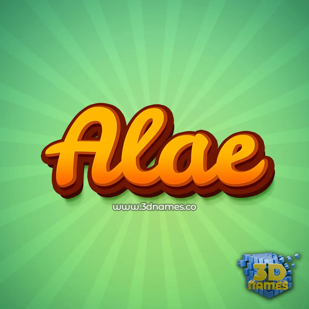 alae in Green Rays style - 3D name wallpaper