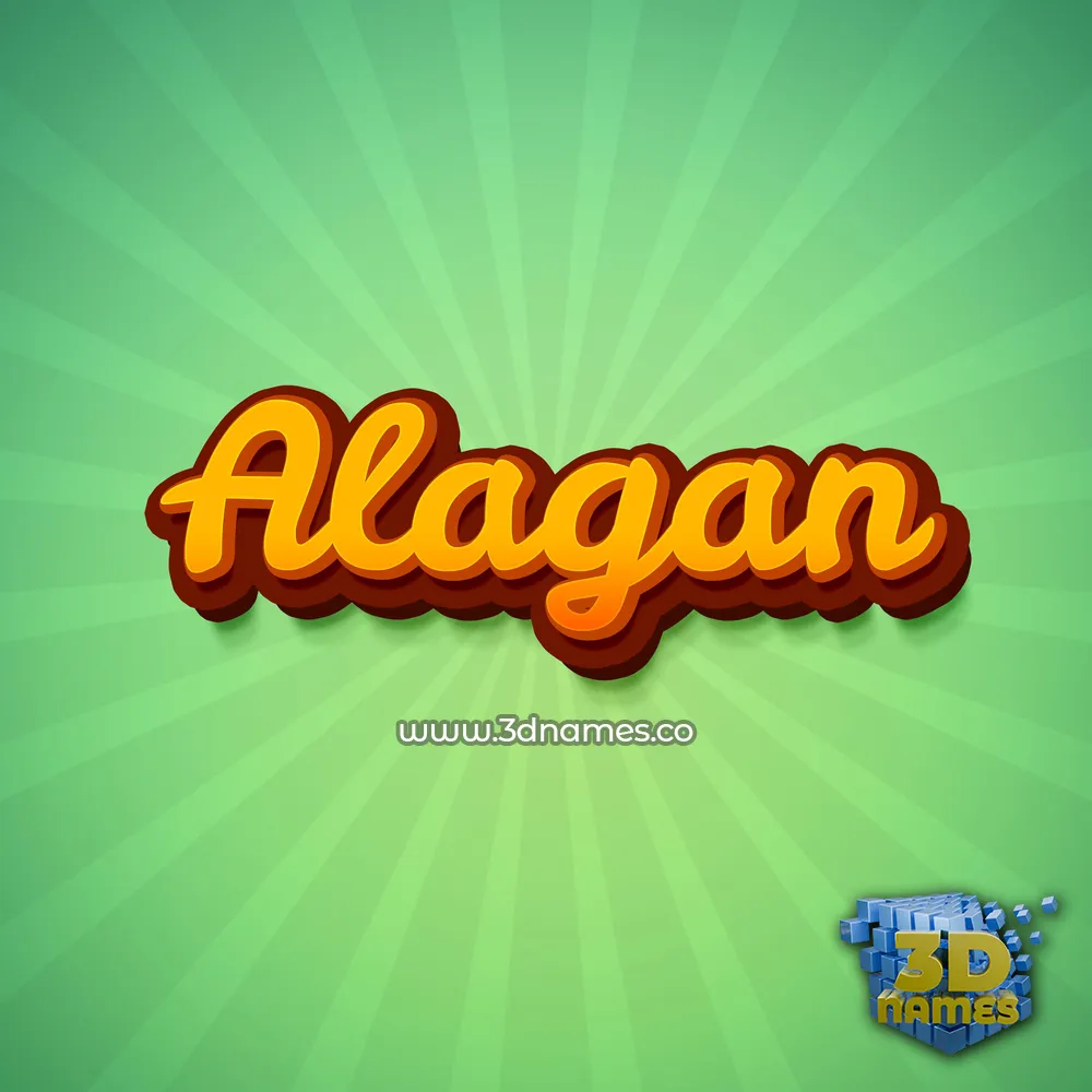 alagan in Green Rays style - 3D name wallpaper
