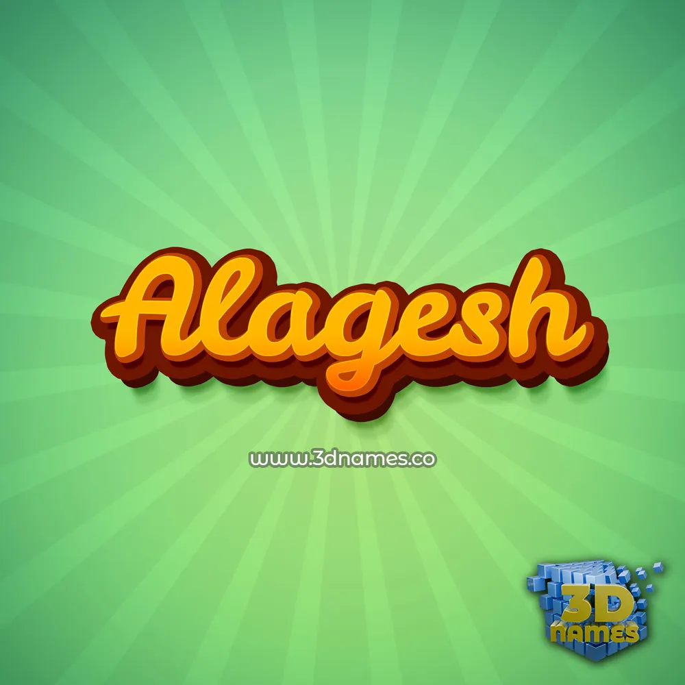 alagesh in Green Rays style - 3D name wallpaper