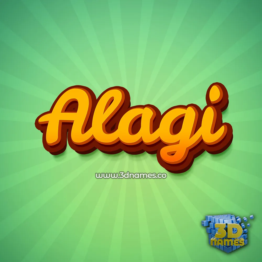 alagi in Green Rays style - 3D name wallpaper