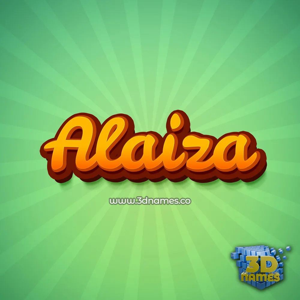 alaiza in Green Rays style - 3D name wallpaper