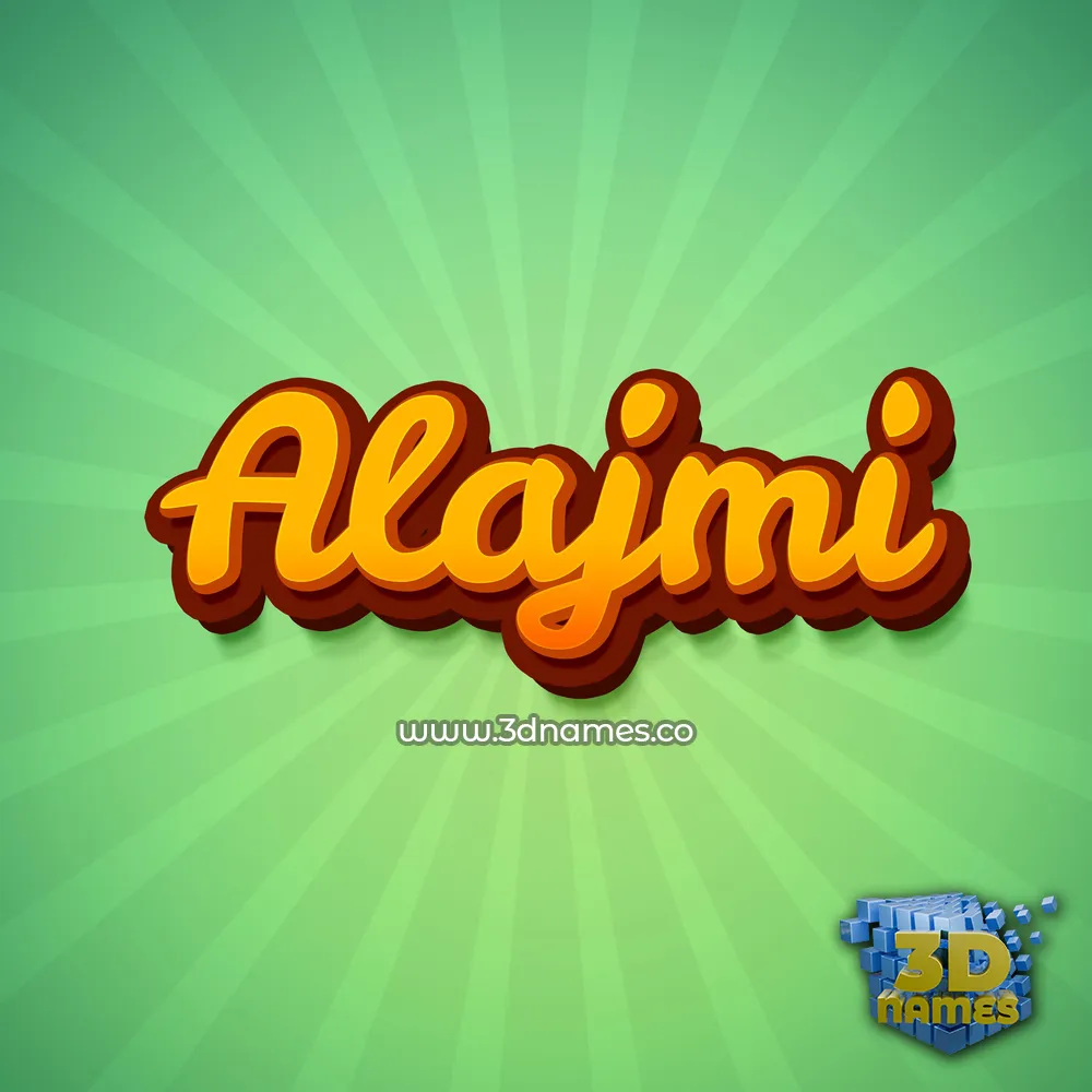 alajmi in Green Rays style - 3D name wallpaper