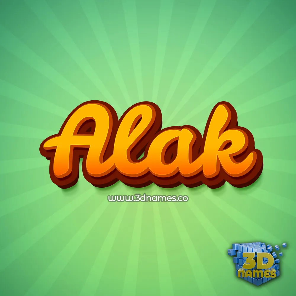 alak in Green Rays style - 3D name wallpaper