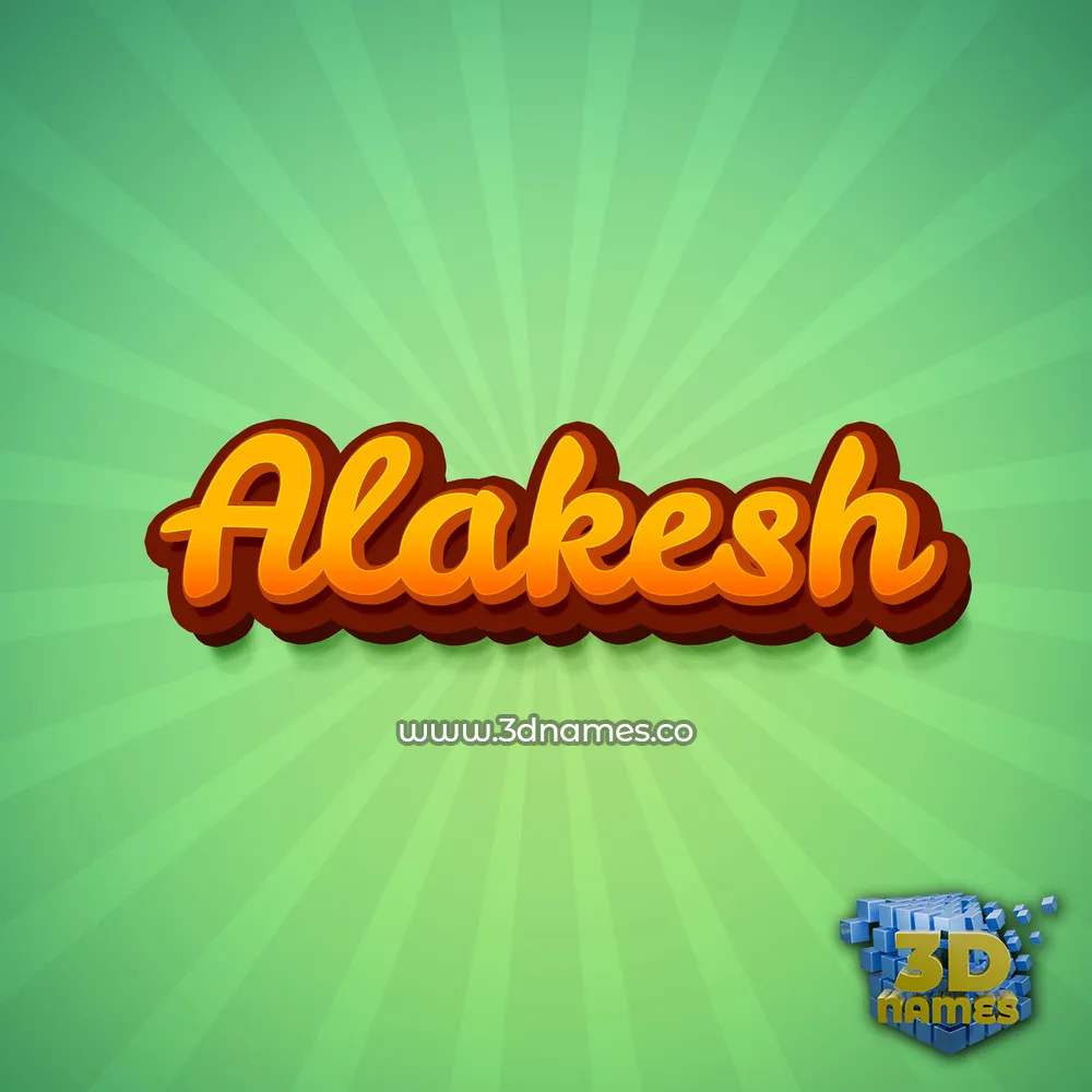 alakesh in Green Rays style - 3D name wallpaper