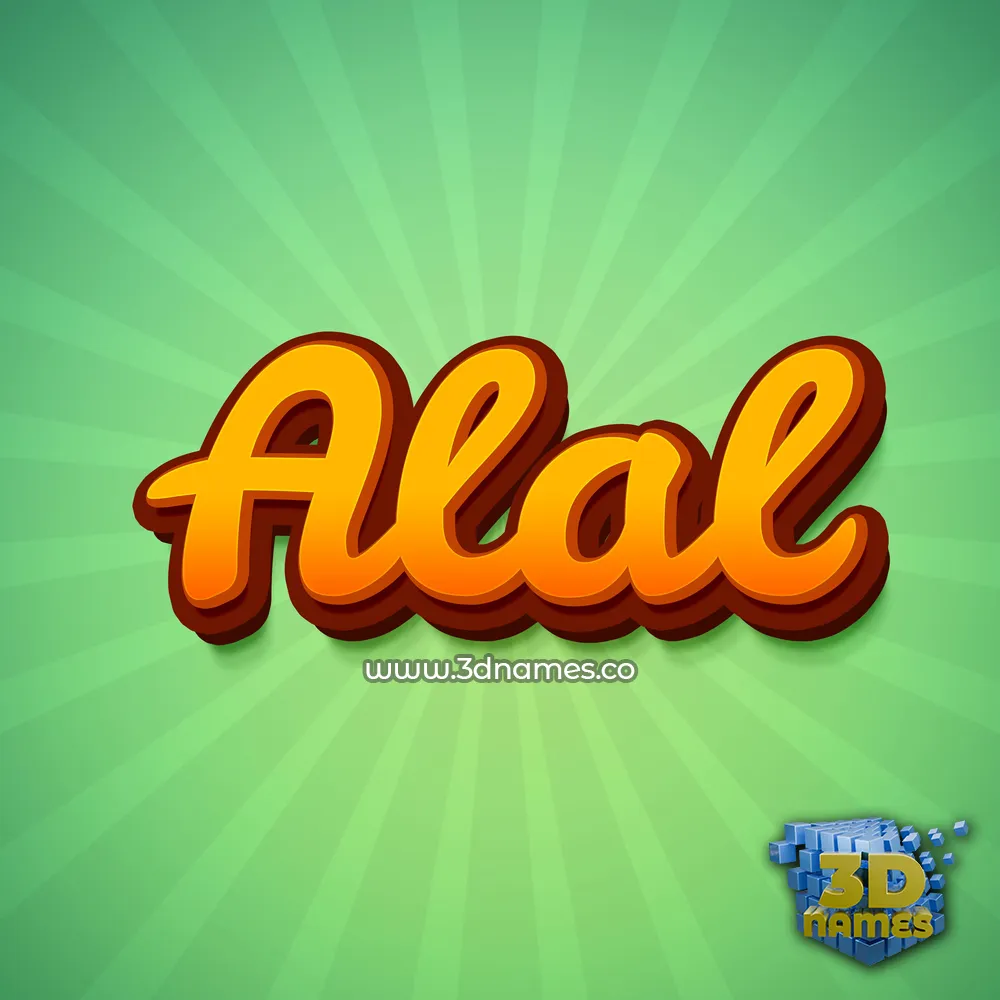 alal in Green Rays style - 3D name wallpaper