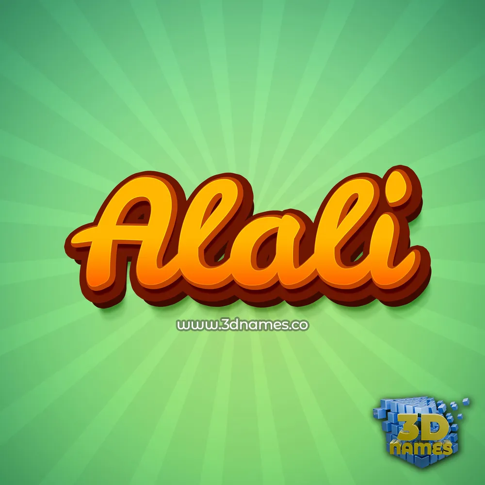 alali in Green Rays style - 3D name wallpaper