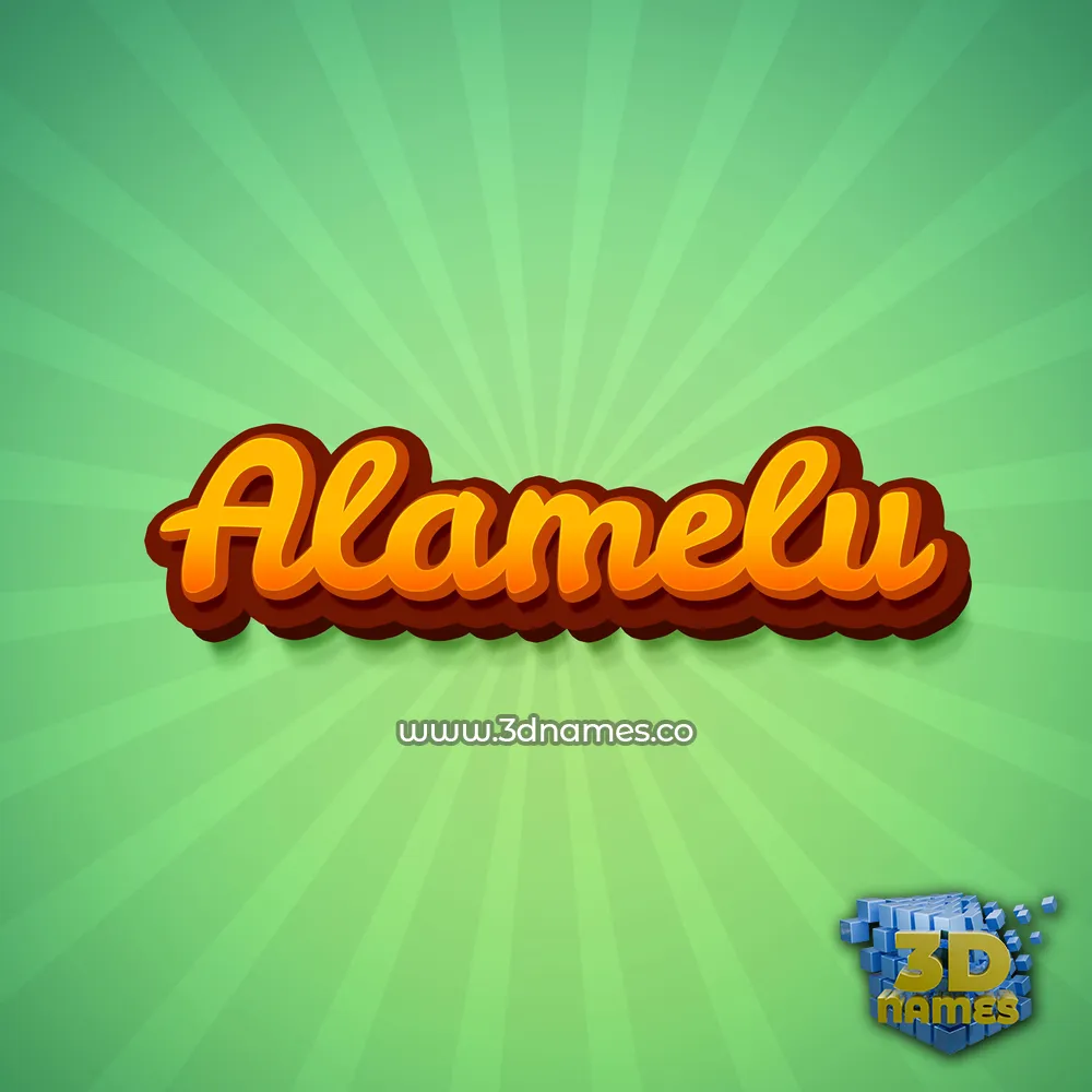 alamelu in Green Rays style - 3D name wallpaper