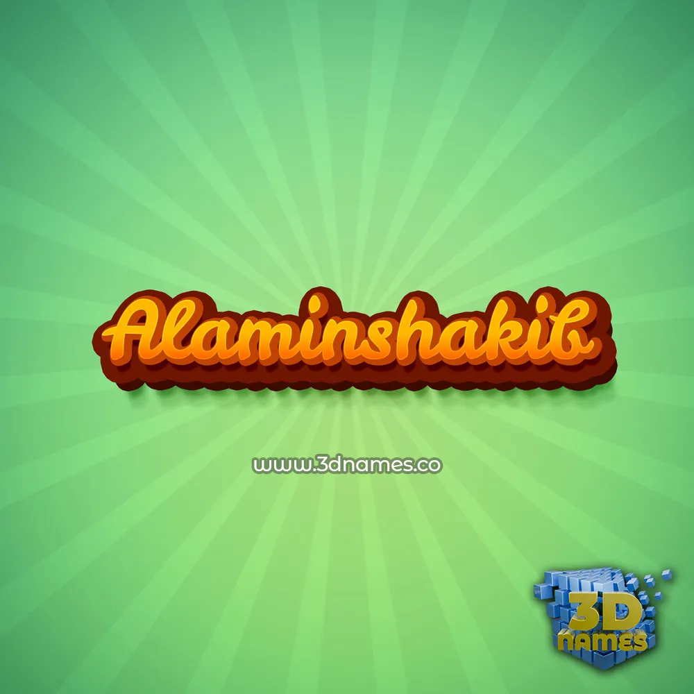 alaminshakib in Green Rays style - 3D name wallpaper