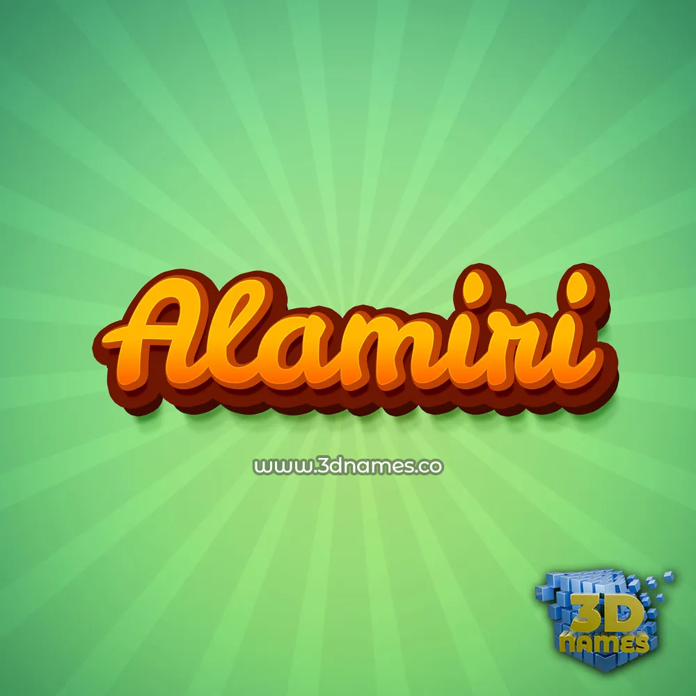 alamiri in Green Rays style - 3D name wallpaper