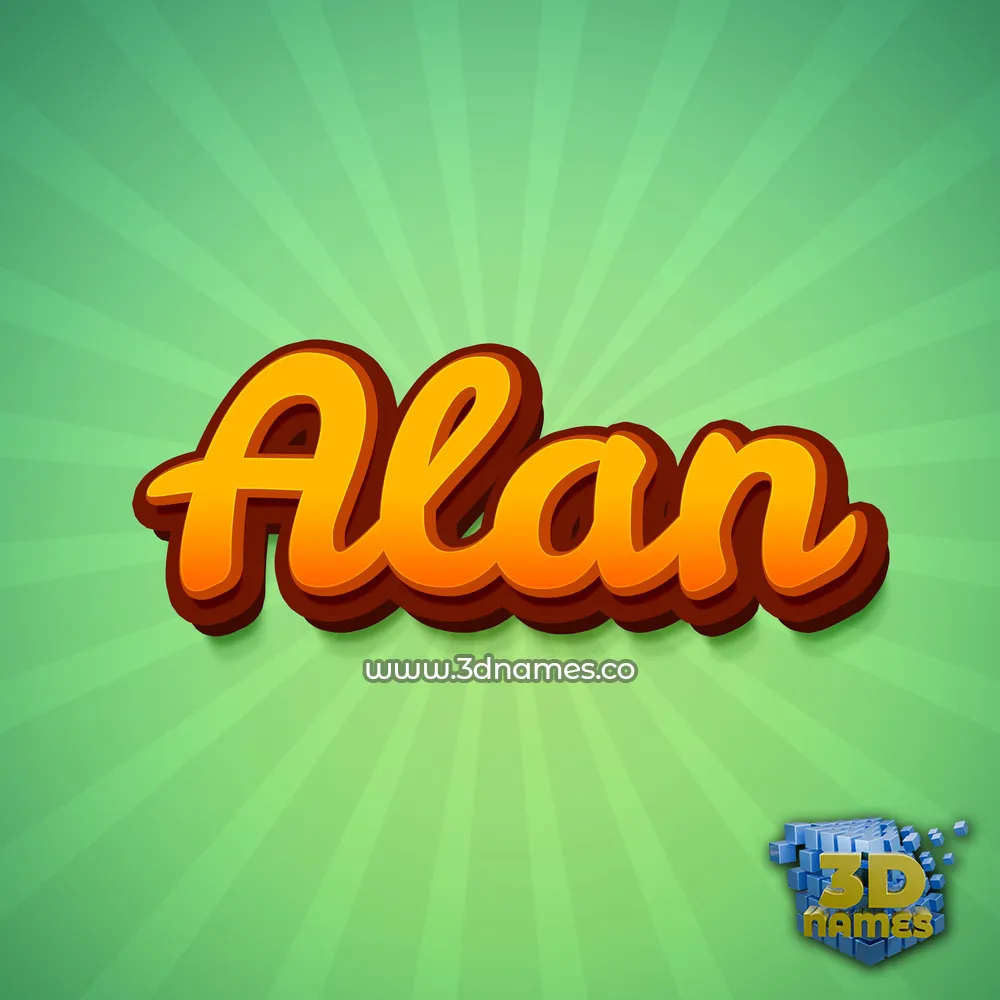 alan in Green Rays style - 3D name wallpaper