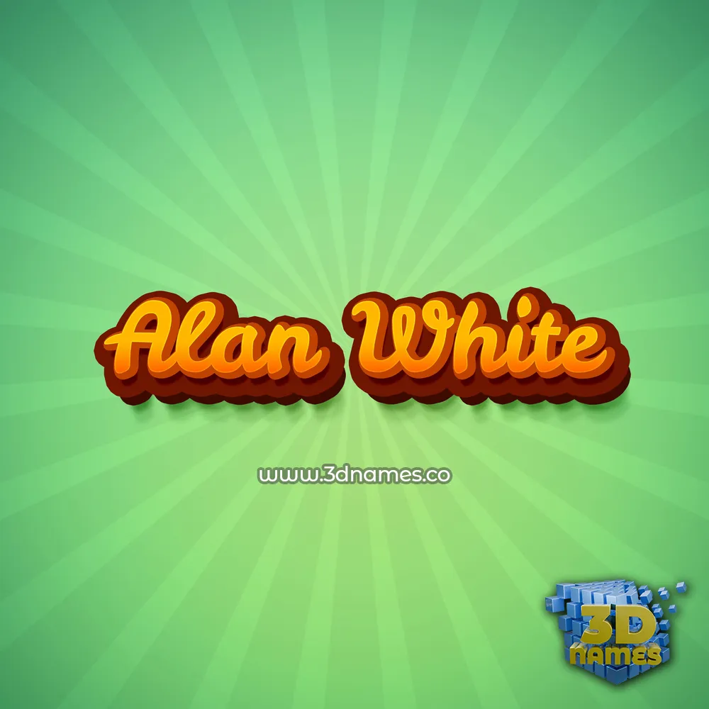 alan white in Green Rays style - 3D name wallpaper