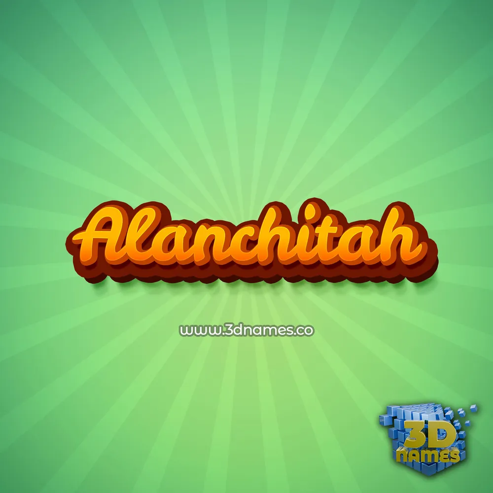 alanchitah in Green Rays style - 3D name wallpaper