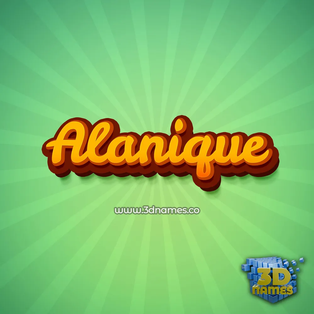 alanique in Green Rays style - 3D name wallpaper