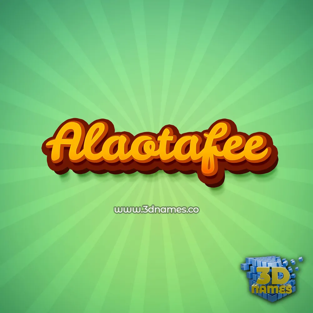 alaotafee in Green Rays style - 3D name wallpaper