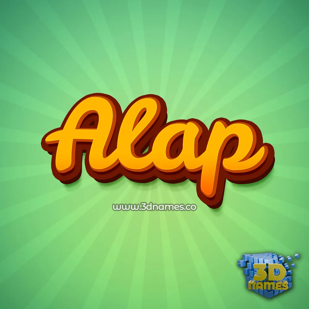 alap in Green Rays style - 3D name wallpaper