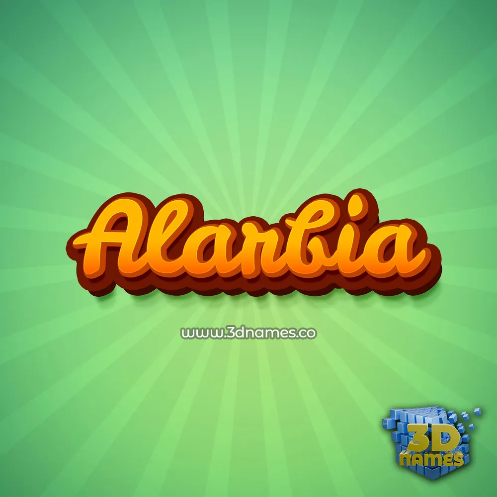 alarbia in Green Rays style - 3D name wallpaper