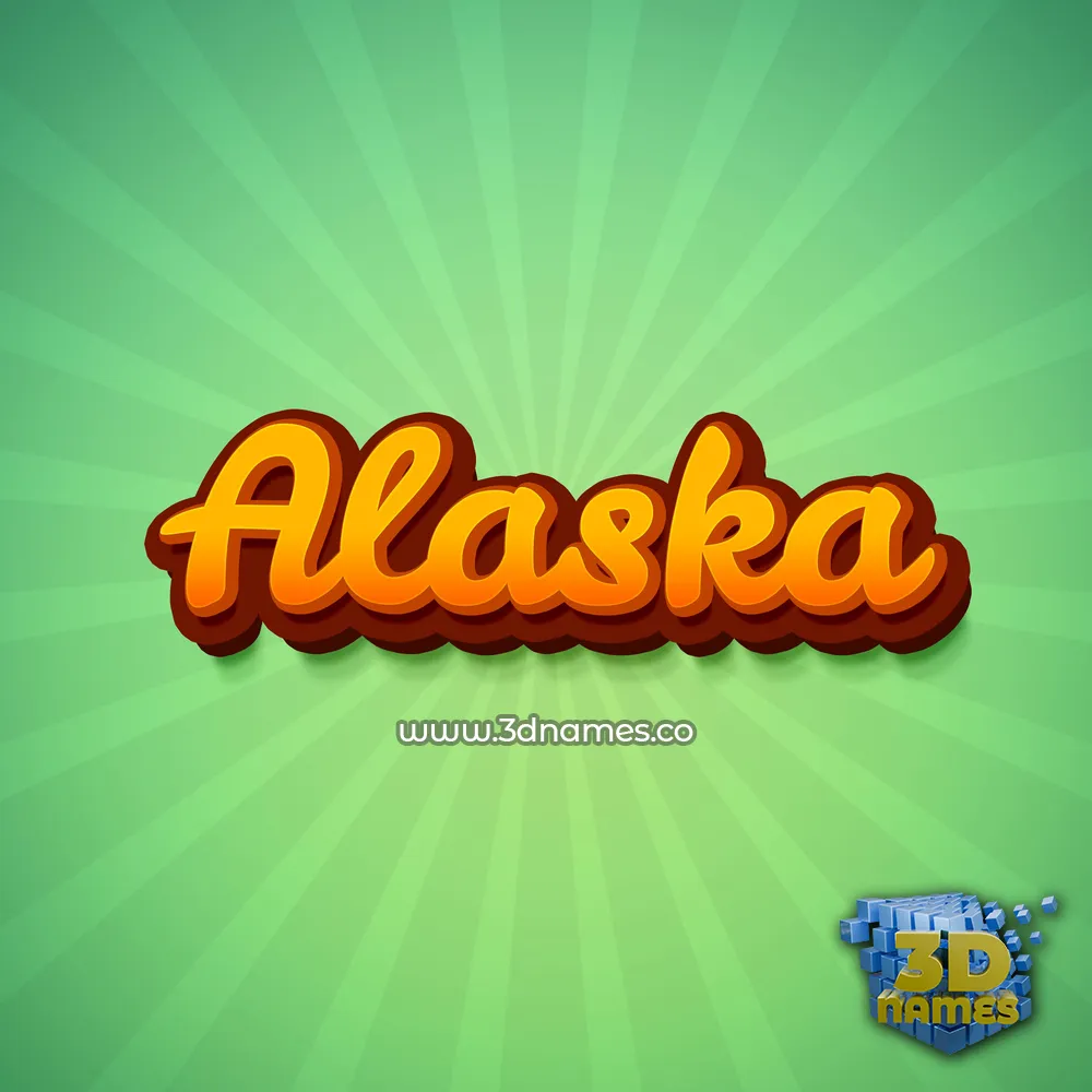 alaska in Green Rays style - 3D name wallpaper
