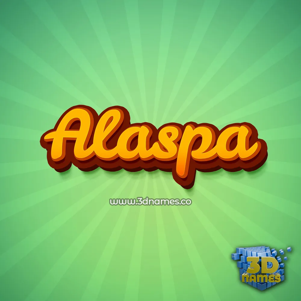 alaspa in Green Rays style - 3D name wallpaper