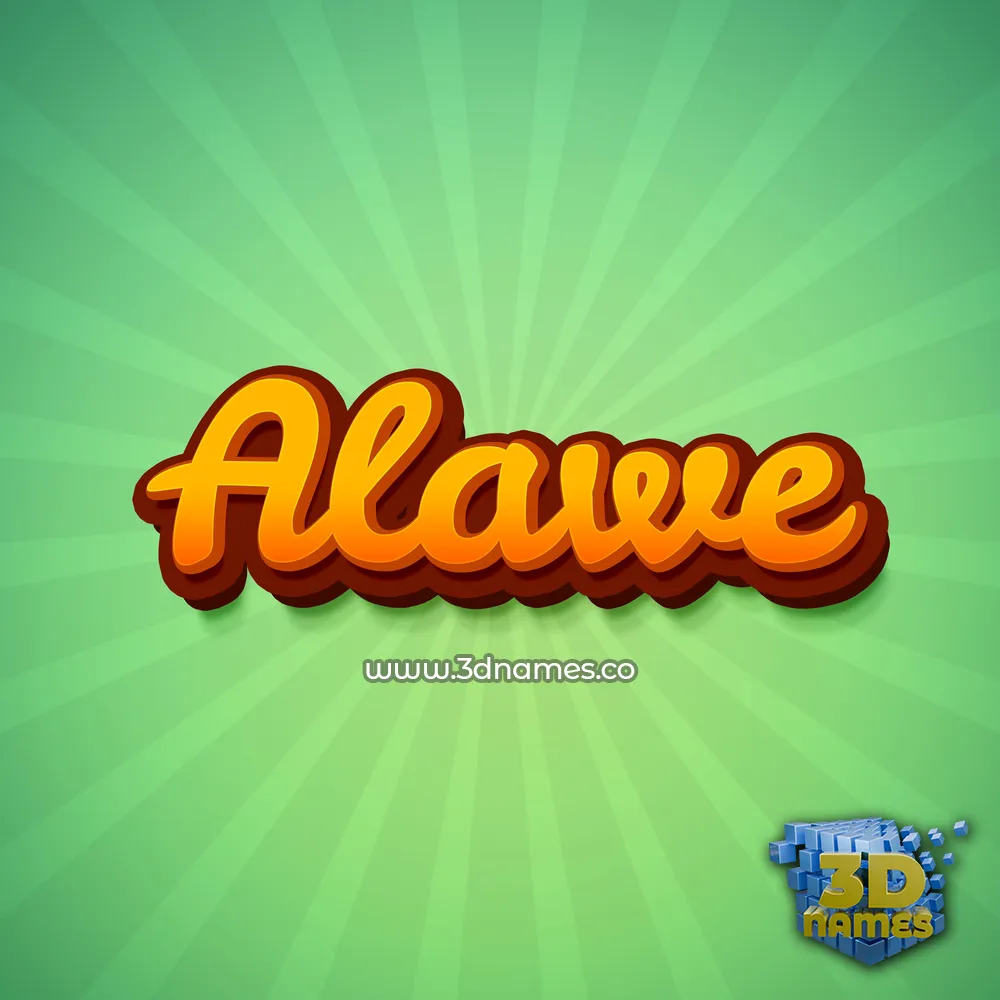 alawe in Green Rays style - 3D name wallpaper