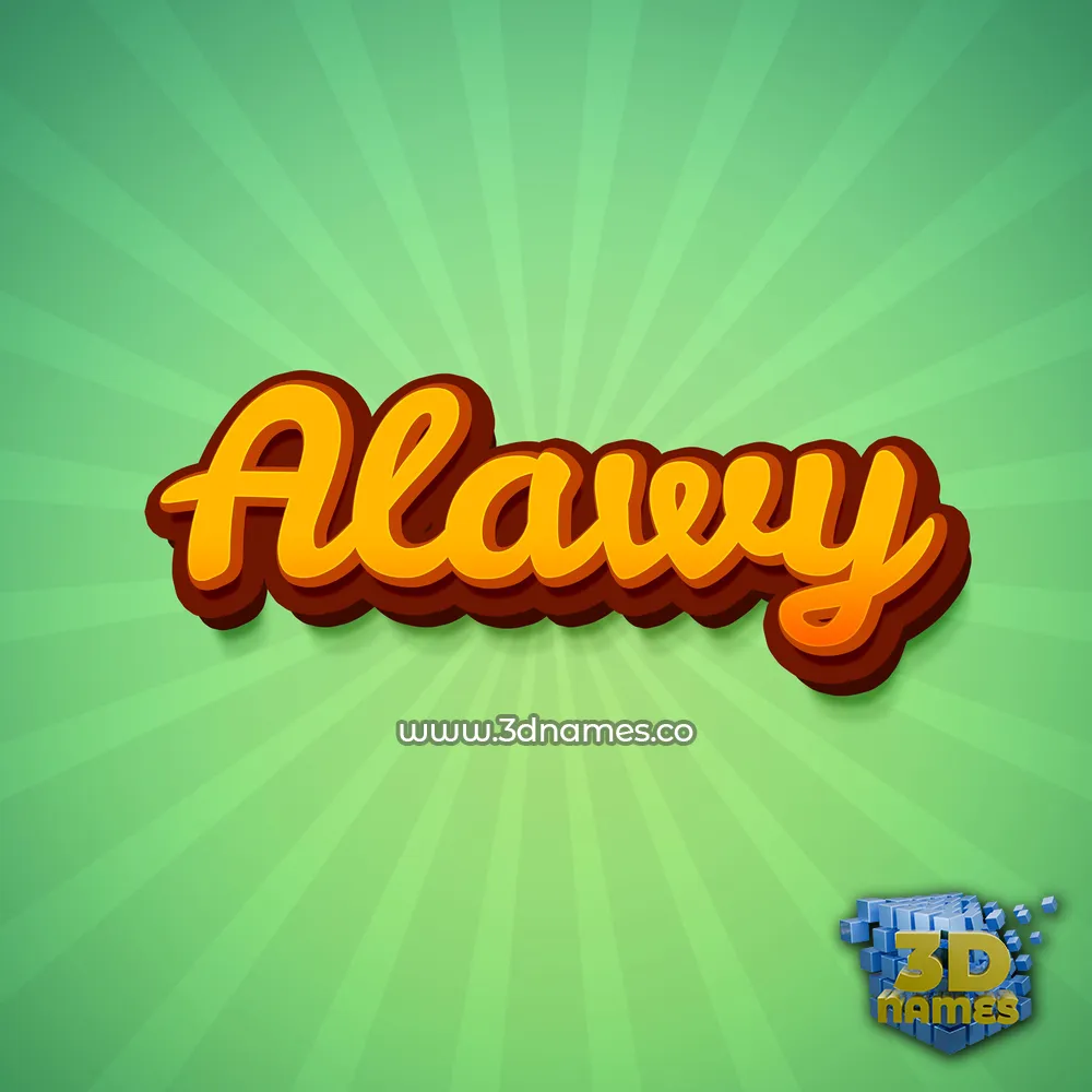 alawy in Green Rays style - 3D name wallpaper