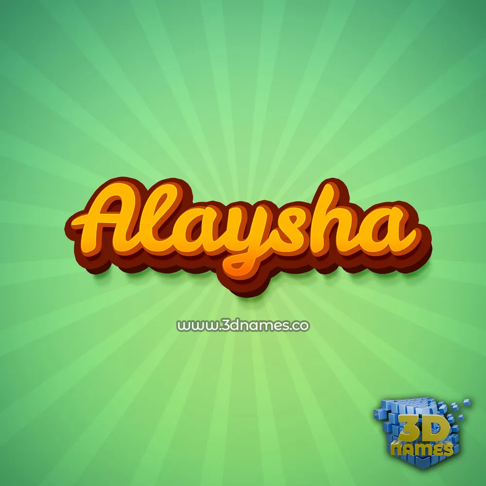 alaysha in Green Rays style - 3D name wallpaper