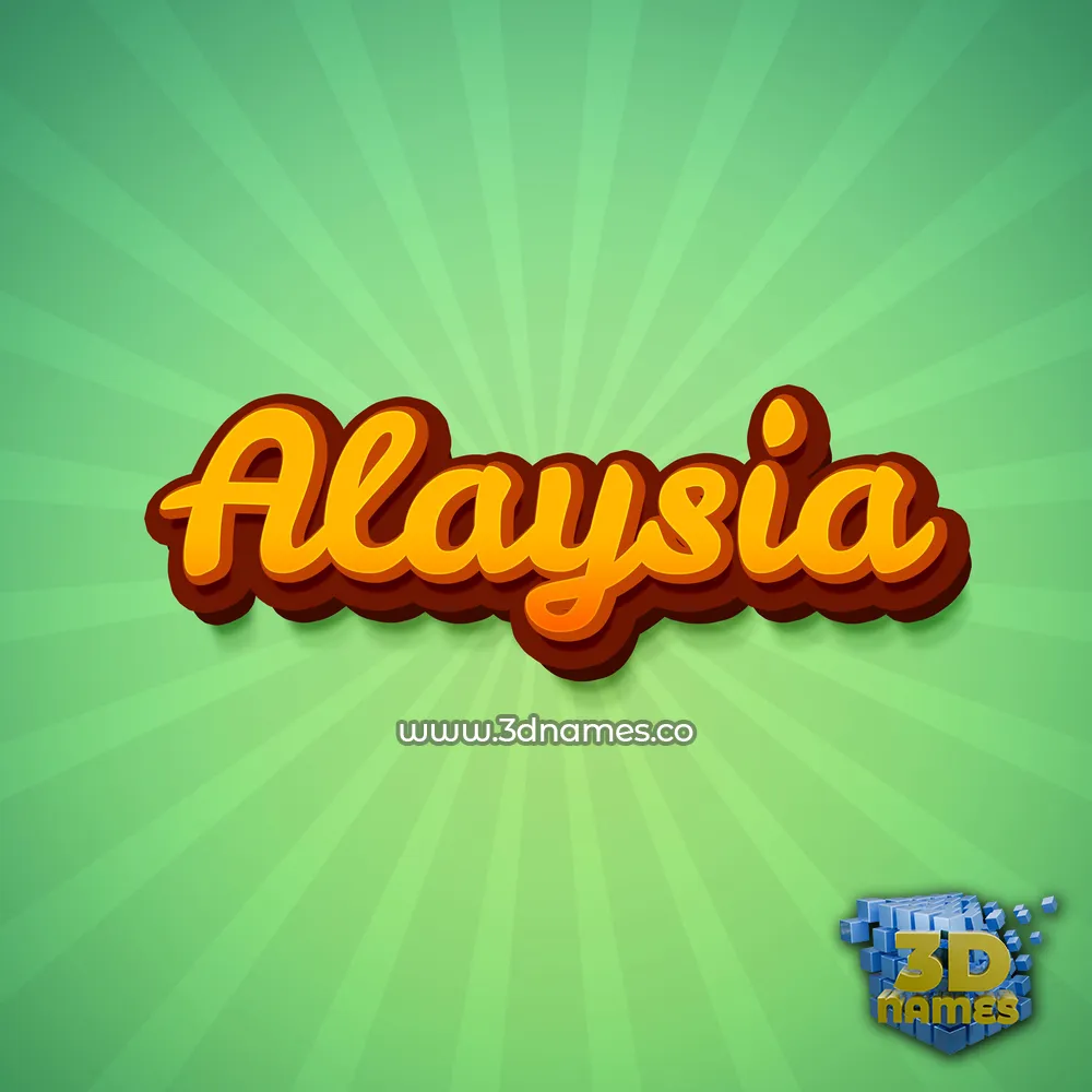 alaysia in Green Rays style - 3D name wallpaper