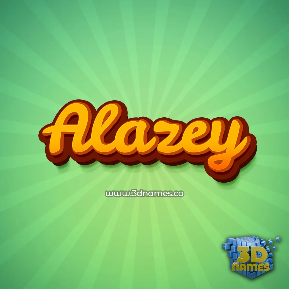 alazey in Green Rays style - 3D name wallpaper