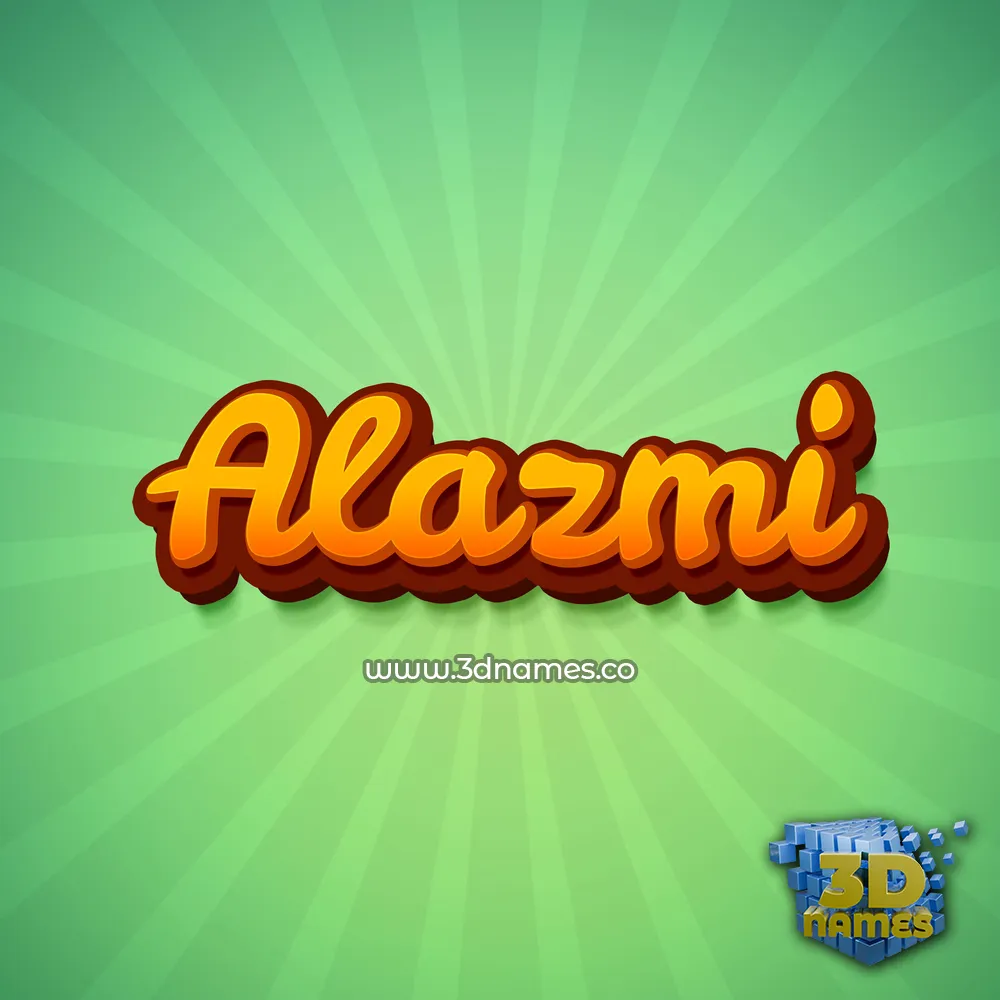 alazmi in Green Rays style - 3D name wallpaper