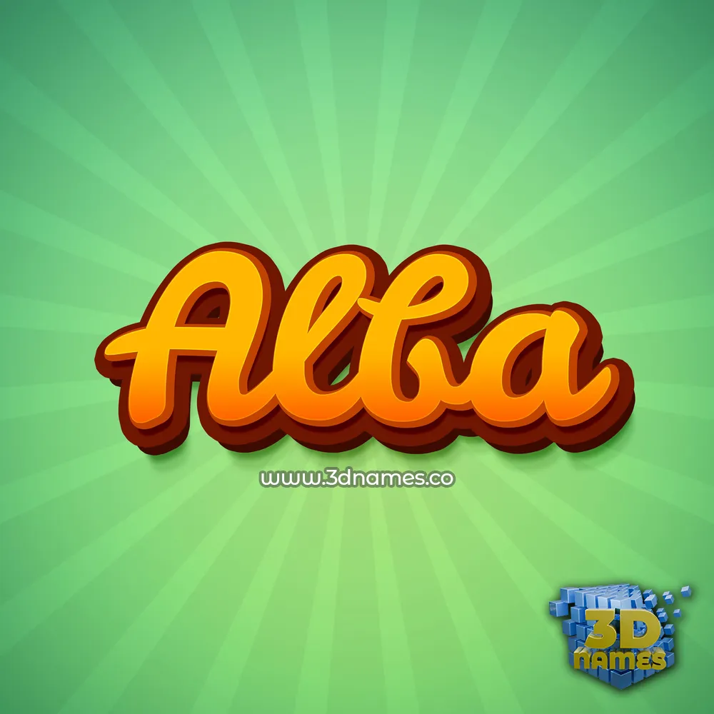 alba in Green Rays style - 3D name wallpaper