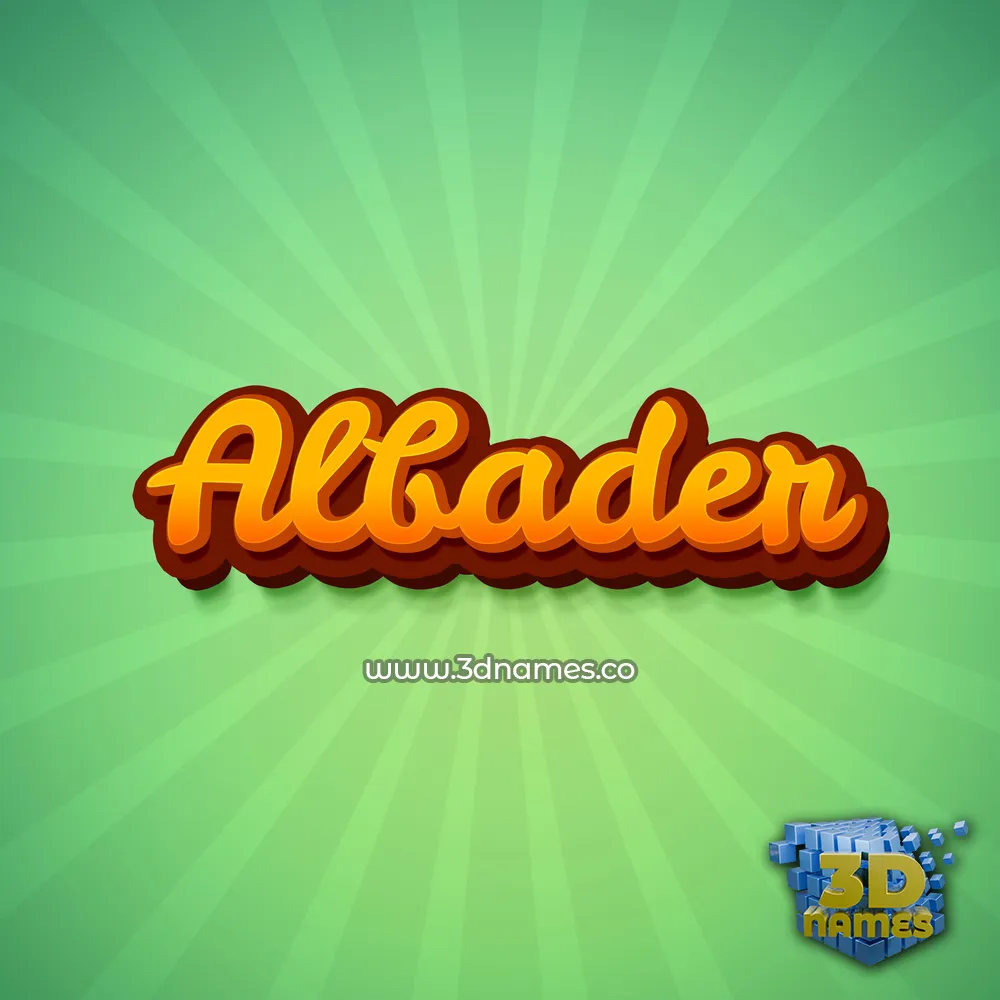 albader in Green Rays style - 3D name wallpaper