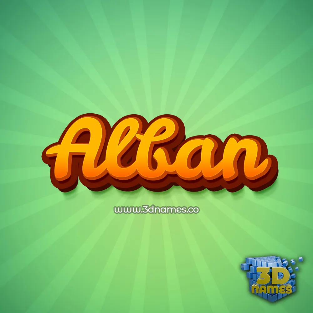alban in Green Rays style - 3D name wallpaper