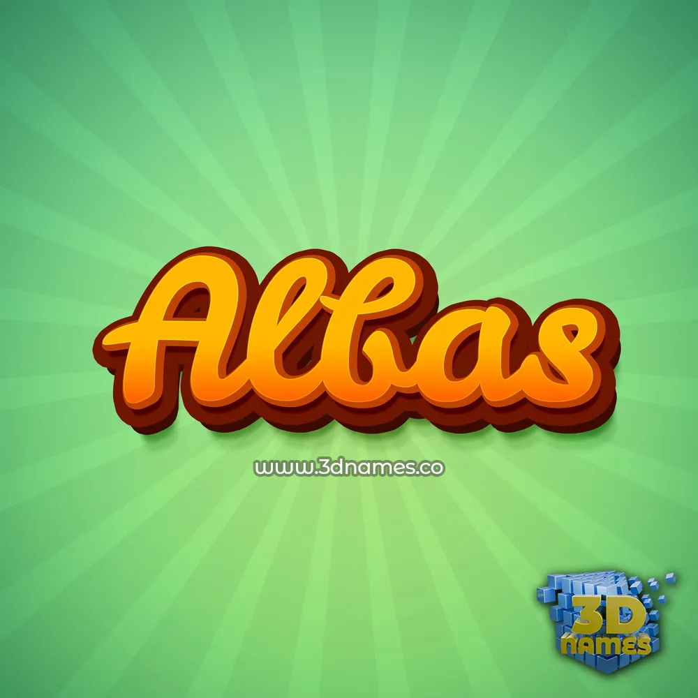 albas in Green Rays style - 3D name wallpaper