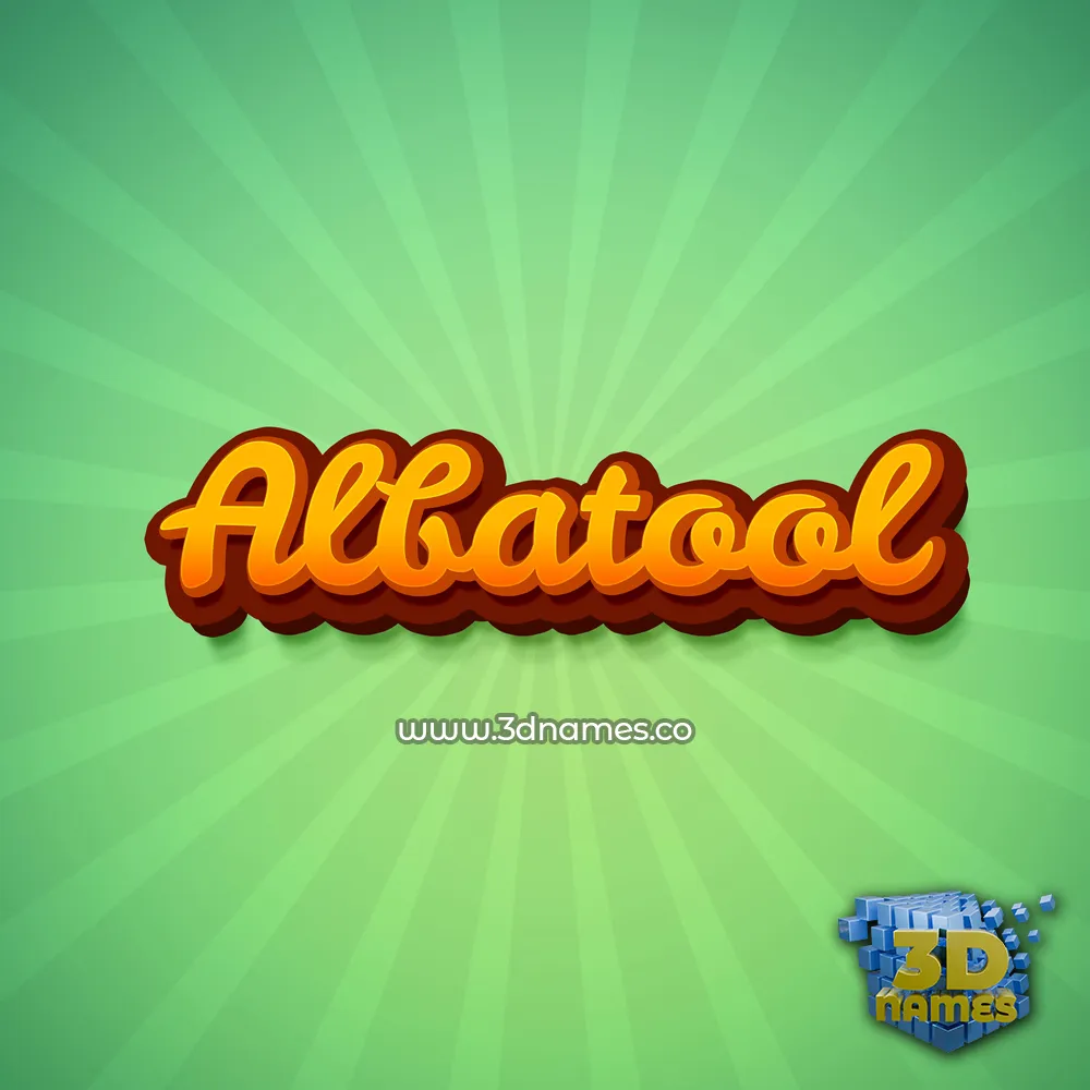 albatool in Green Rays style - 3D name wallpaper