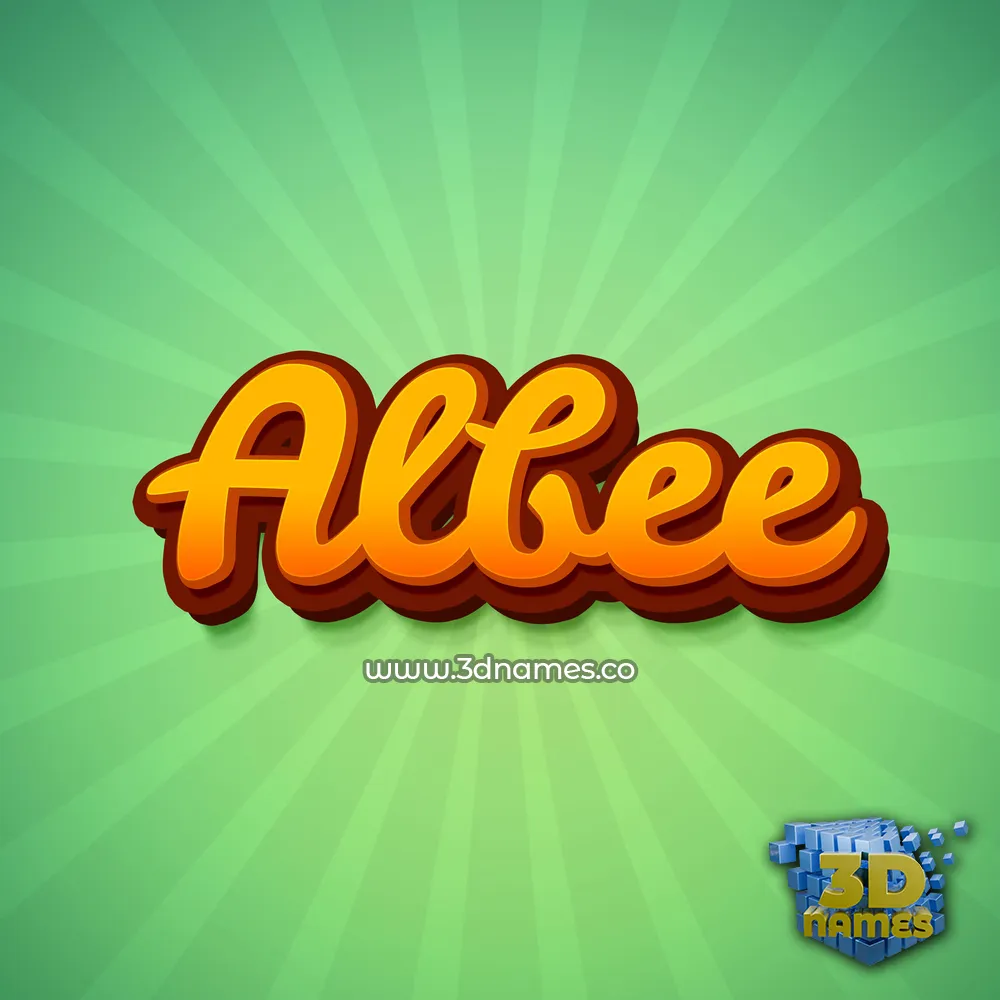 albee in Green Rays style - 3D name wallpaper