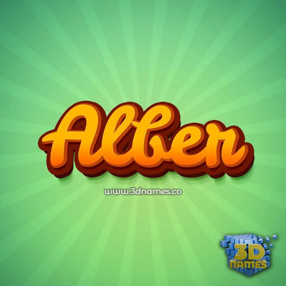 alber in Green Rays style - 3D name wallpaper