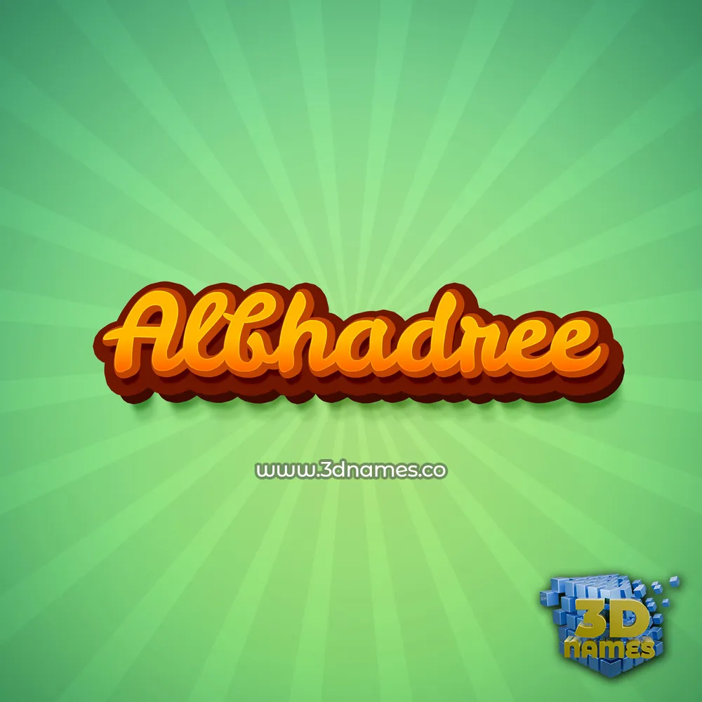 albhadree in Green Rays style - 3D name wallpaper