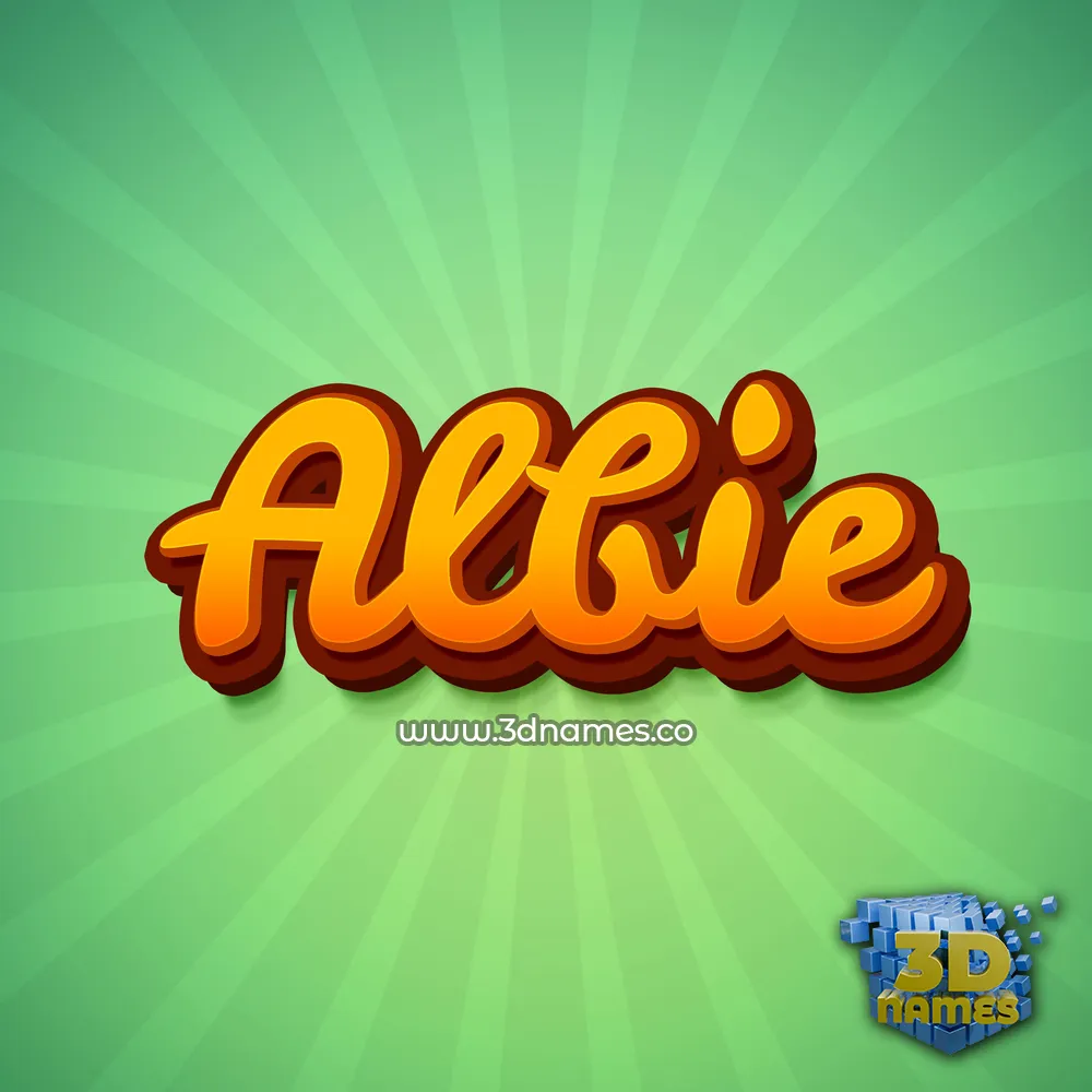 albie in Green Rays style - 3D name wallpaper