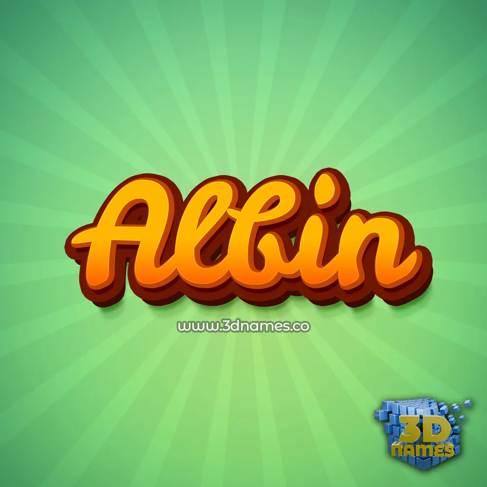 albin in Green Rays style - 3D name wallpaper