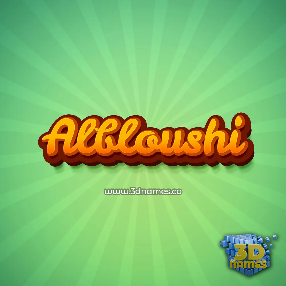albloushi in Green Rays style - 3D name wallpaper