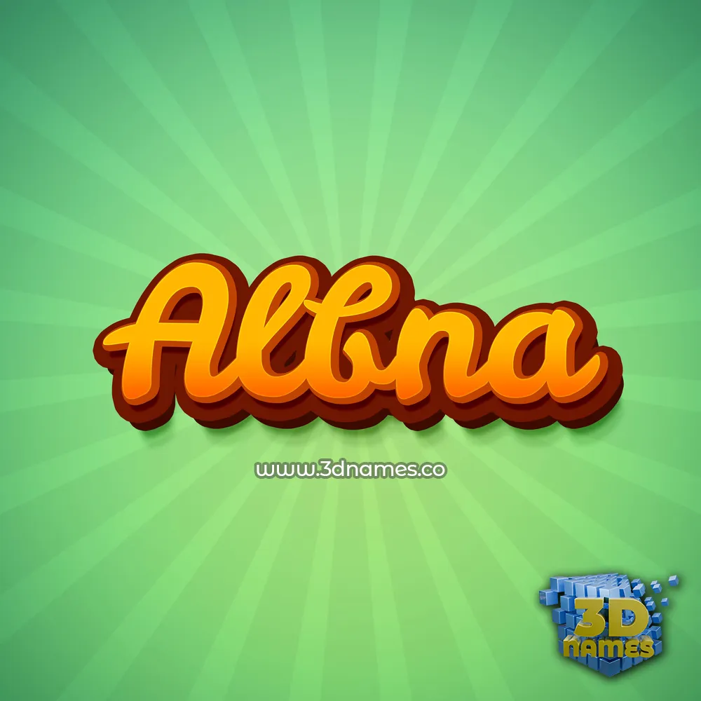 albna in Green Rays style - 3D name wallpaper