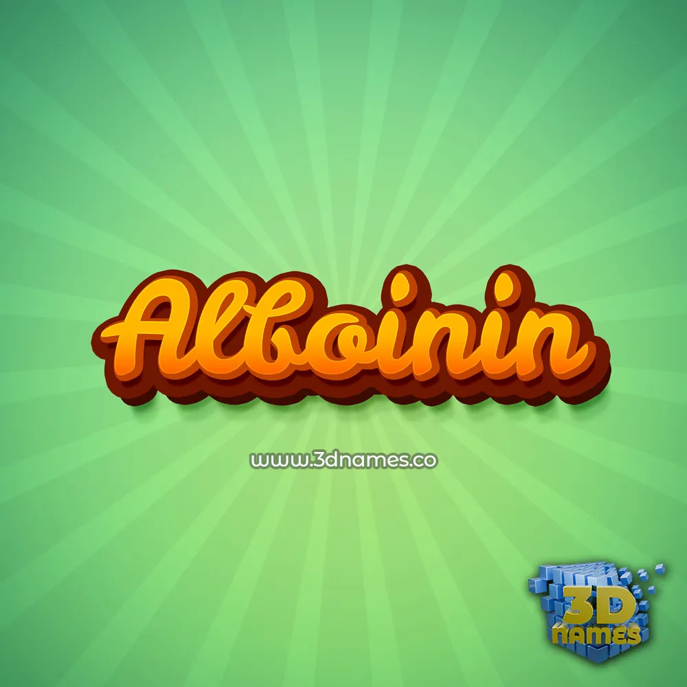 alboinin in Green Rays style - 3D name wallpaper