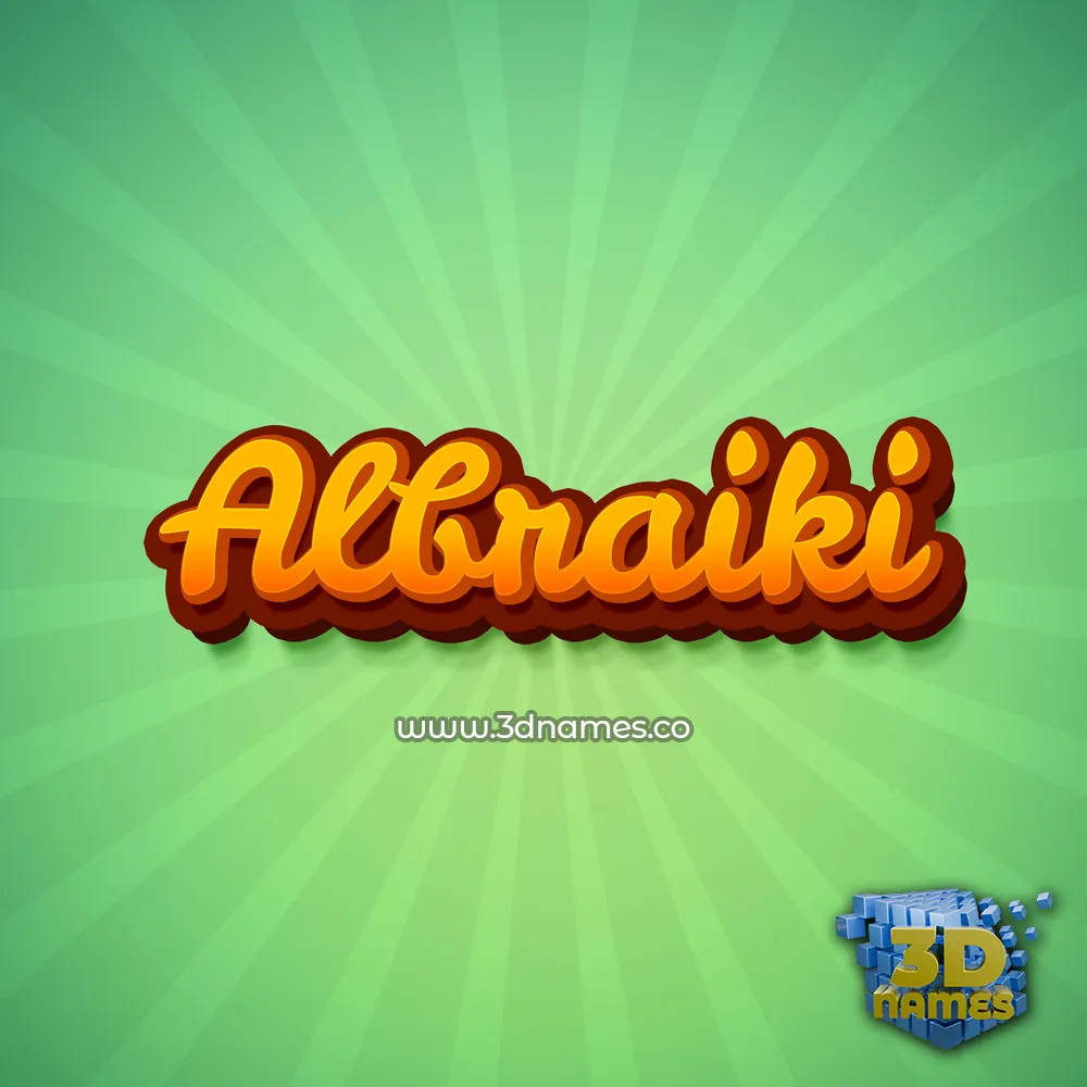 albraiki in Green Rays style - 3D name wallpaper