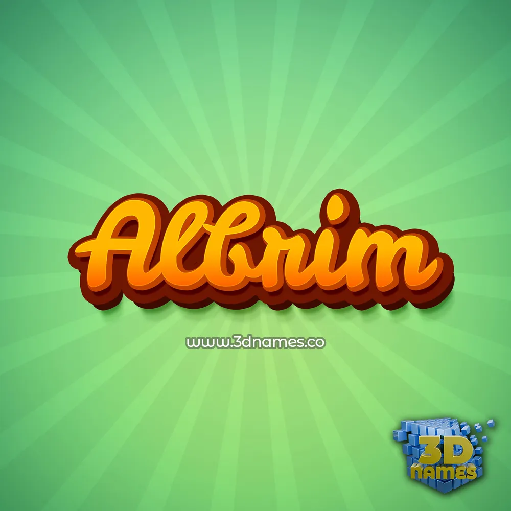 albrim in Green Rays style - 3D name wallpaper