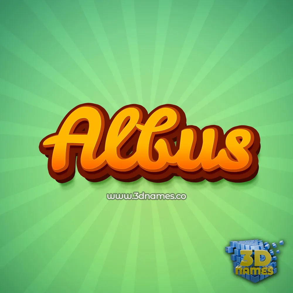 albus in Green Rays style - 3D name wallpaper