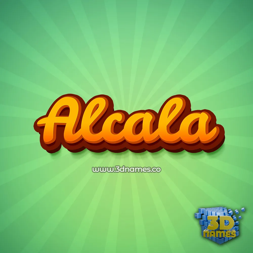 alcala in Green Rays style - 3D name wallpaper