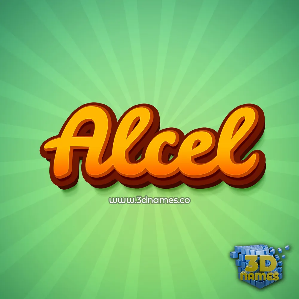 alcel in Green Rays style - 3D name wallpaper
