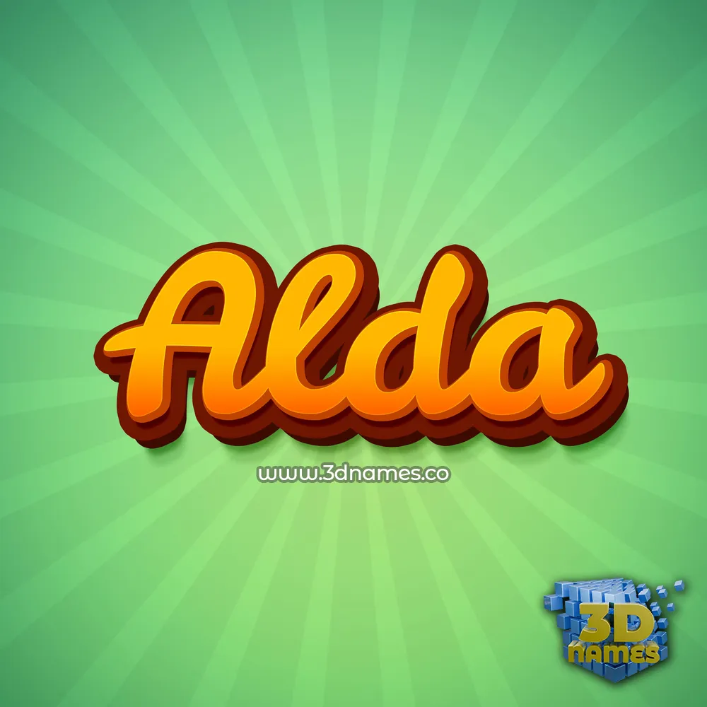 alda in Green Rays style - 3D name wallpaper